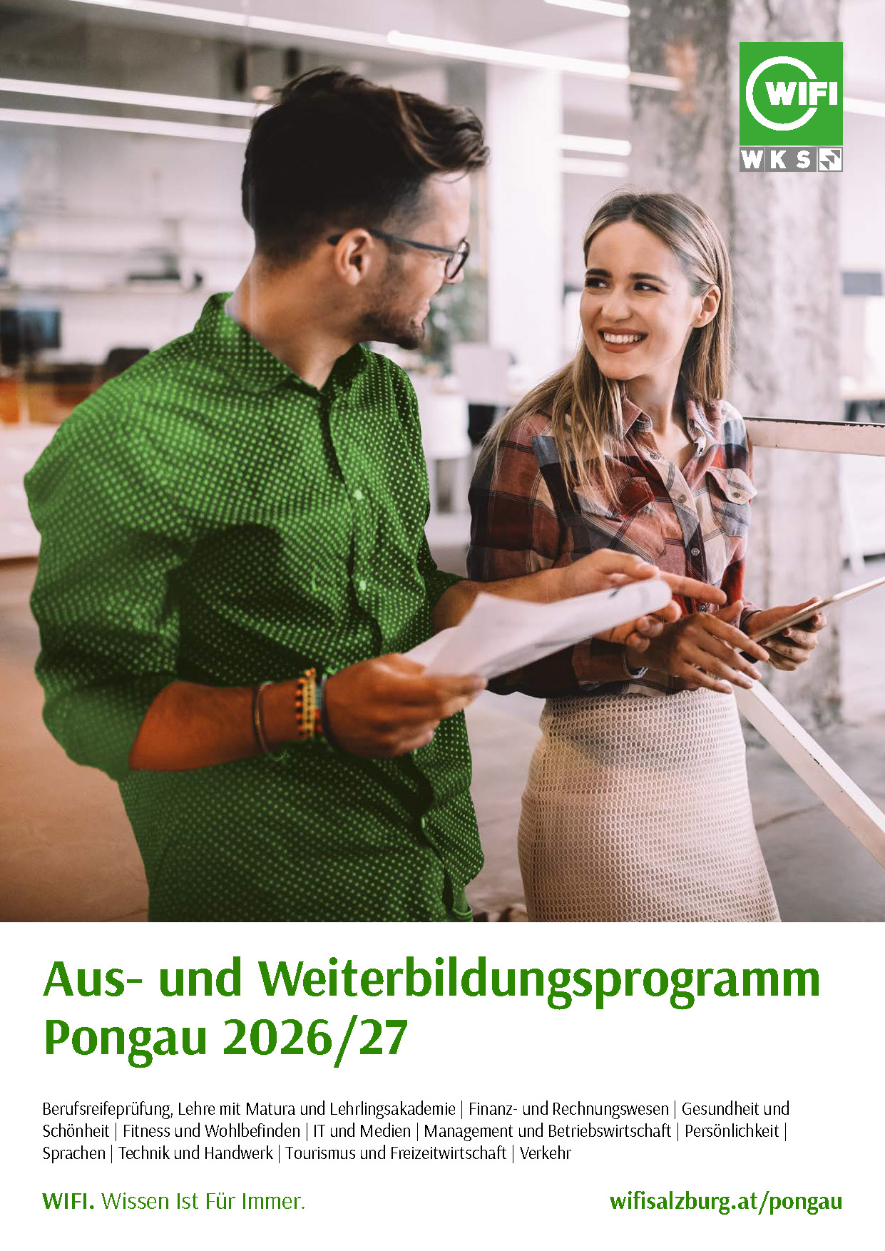 Titelblatt der WIFI Bezirksstellenbroschuere Pongau
